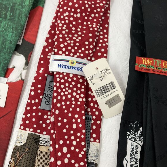 Christmas Ties Santa Claus Holiday Necktie Bundle Festive Lot Of 5 Santa Tree + - Picture 8 of 10